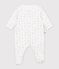 Babies' flower-print tube knit pyjama suit white/pink