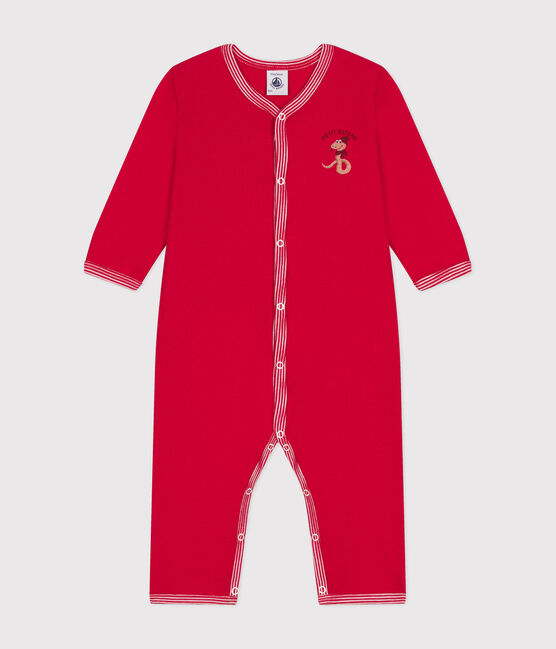 Babies' footless cotton pyjamas CORRIDA red