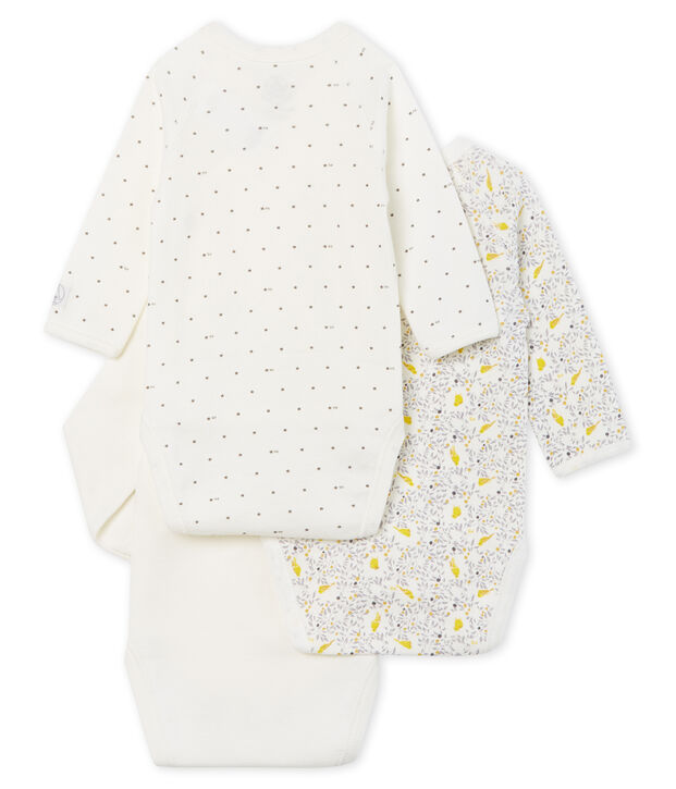 Baby girls' long-sleeved bodysuit - Set of 3 multicolor