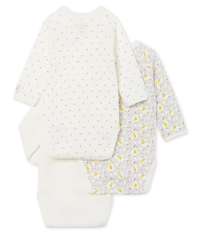 Baby girls' long-sleeved bodysuit - Set of 3 multicolor