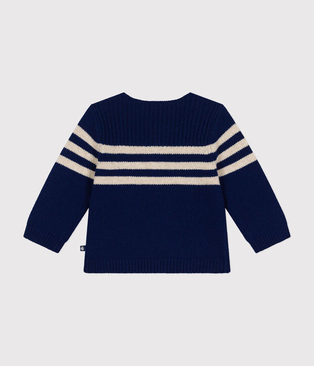 Jumper containing wool blue/ecru