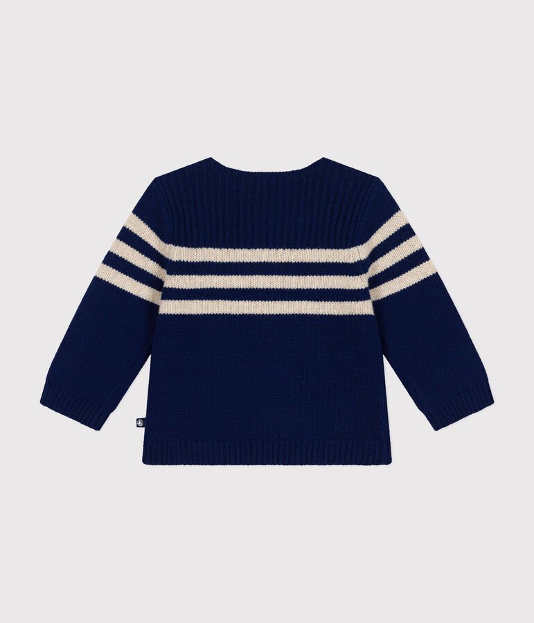 Jumper containing wool blue/ecru