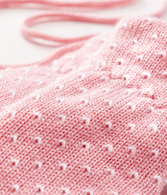 Unisex Baby Fleece-Lined Mittens CHARME pink/MARSHMALLOW white
