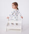 Babies' stripy heart-patterned cotton pyjamas MARSHMALLOW white/MULTICO white