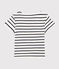 Girls' Short-Sleeved Organic Cotton T-Shirt MARSHMALLOW white/SMOKING blue