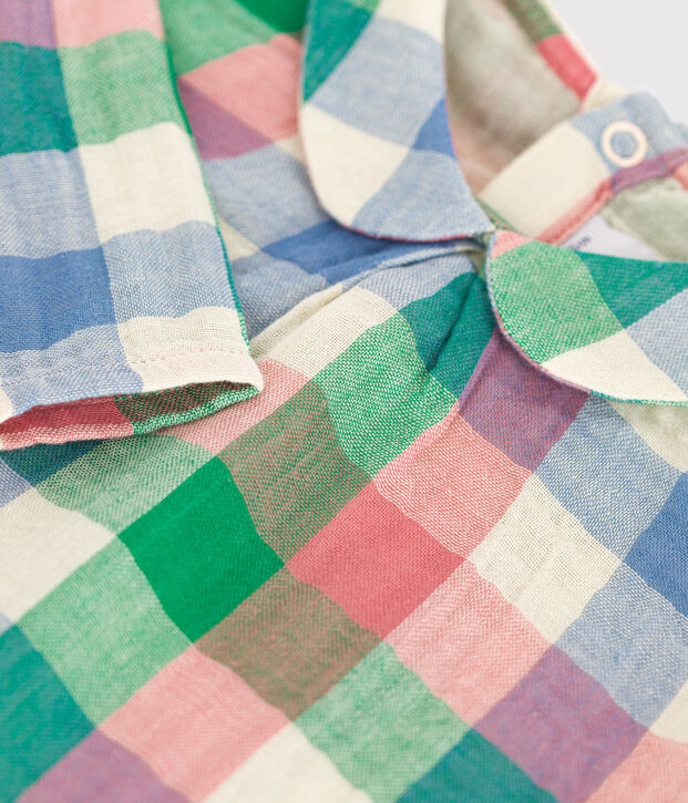 Babies' cotton gauze blouse Ecru/multicolor