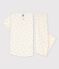 Girls' Sun Themed Short-Sleeved Organic Cotton Pyjamas MARSHMALLOW white/ORGE