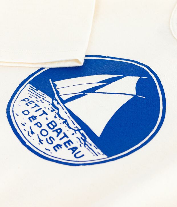 Long-sleeved cotton baby t-shirt blue/blue