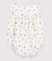Babies' cotton rompers printed with little country flowers MARSHMALLOW white/MULTICO white
