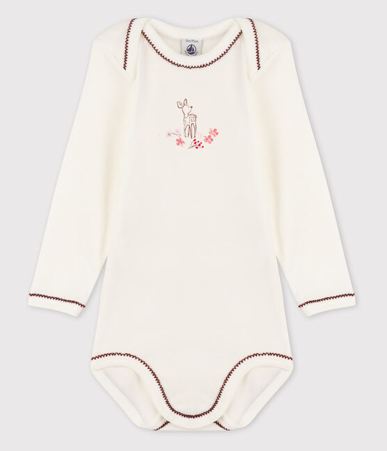 Baby Girls' Long-Sleeved Bodysuit MARSHMALLOW white/OGRE white
