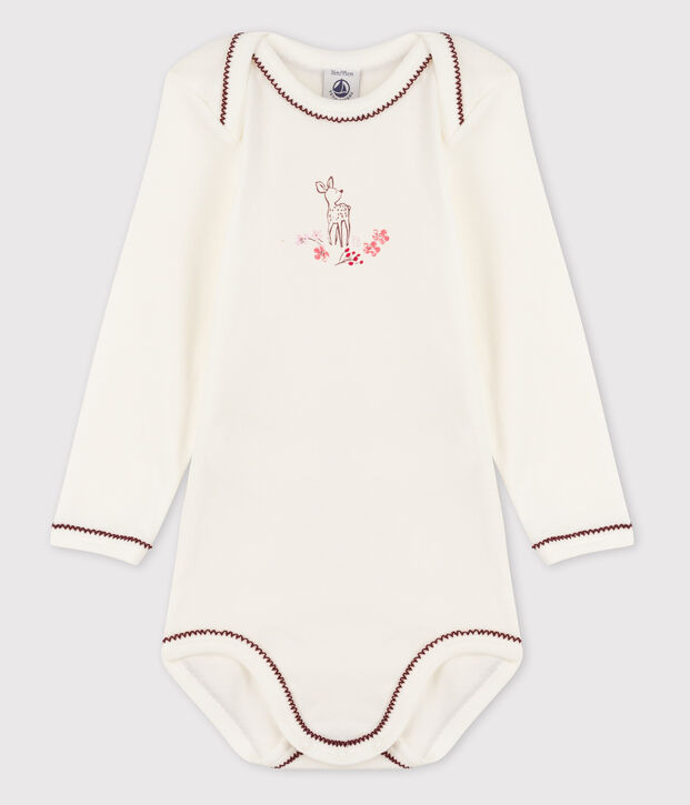 Baby Girls' Long-Sleeved Bodysuit white/red