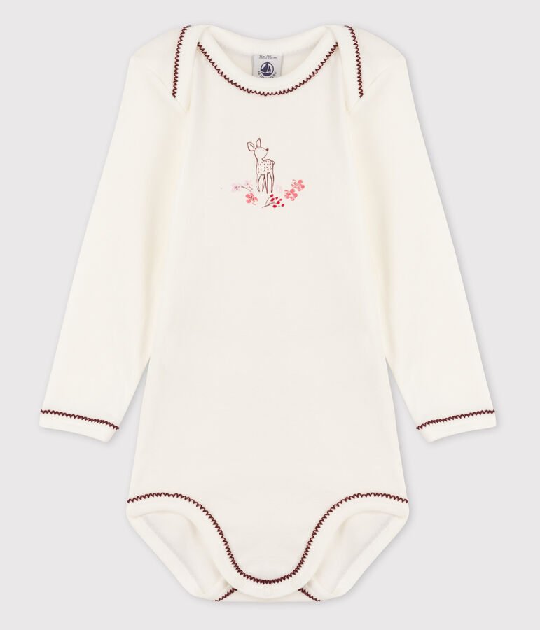 Baby Girls' Long-Sleeved Bodysuit white/red