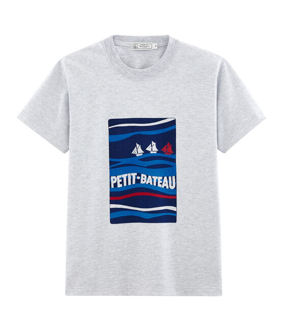 Unisex T-Shirt with Postcard Motif POUSSIERE CHINE grey