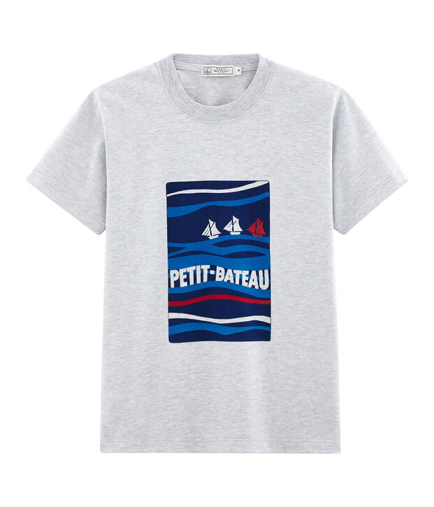 Unisex T-Shirt with Postcard Motif grey