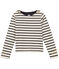 Girl's long-sleeved sailor top in heavyweight jersey MARSHMALLOW white/SMOKING blue