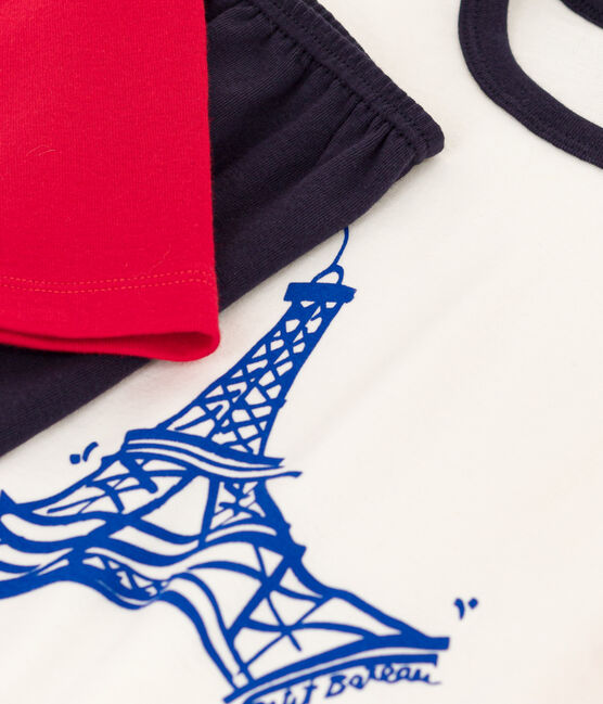 Children's Unisex Cotton Eiffel Tower Pyjamas SMOKING blue/MULTICO white