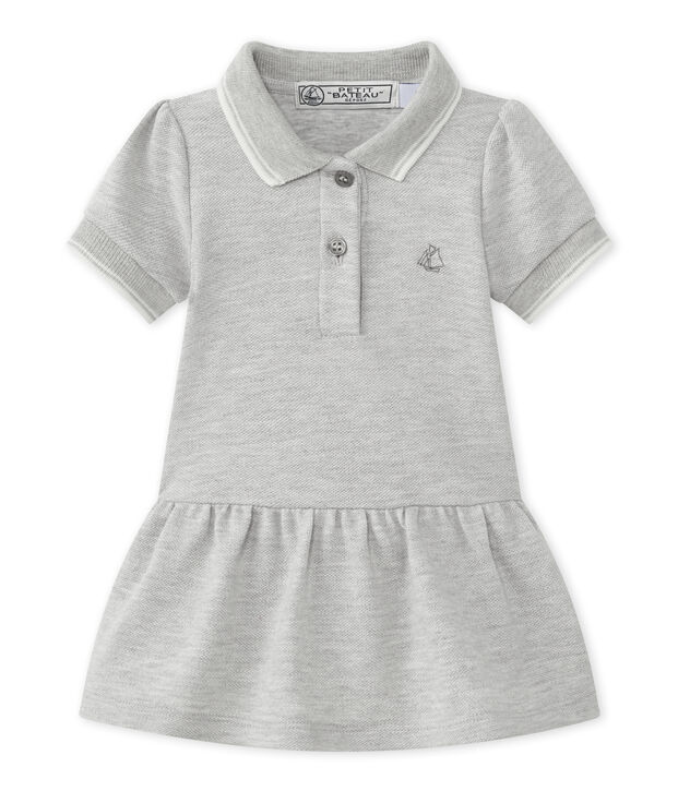 Baby girl's short-sleeved dress grey