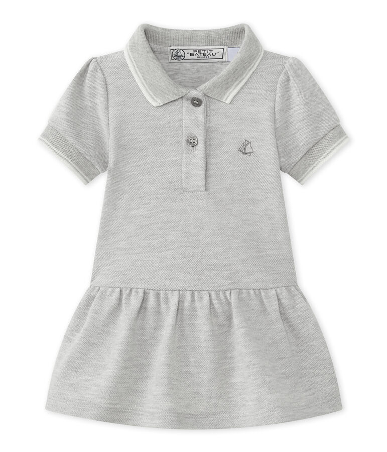 Baby girl's short-sleeved dress BELUGA CHINE grey