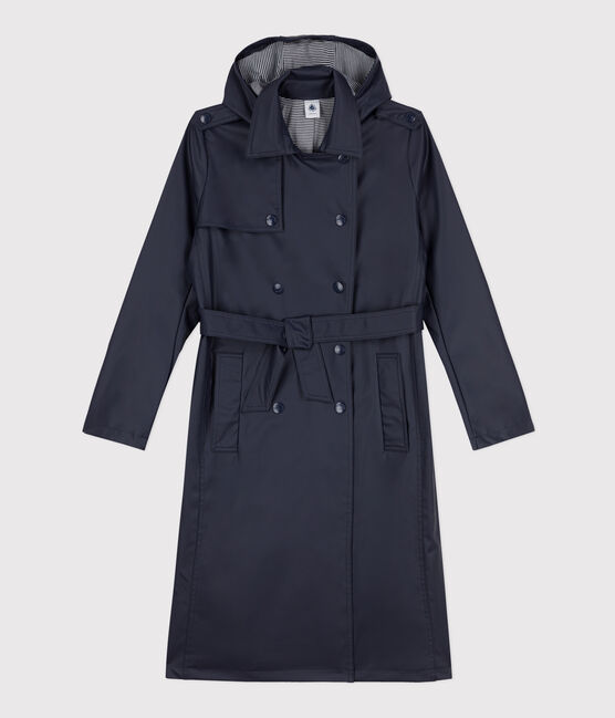 Women's Hooded Trench Coat SMOKING blue