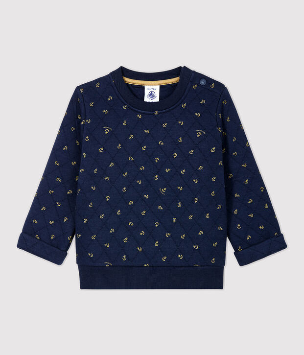 Babies' Quilted Sweatshirt blue/beige