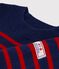 Babies' stripy wool and cotton sailor-style jumper blue/red