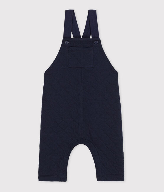Babies' Long Quilted Tube-Knit Dungarees SMOKING blue