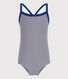 Girls' One-Piece Stripy Swimsuit