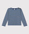 Women's Buttoned Cotton Breton Top MEDIEVAL blue/MARSHMALLOW white