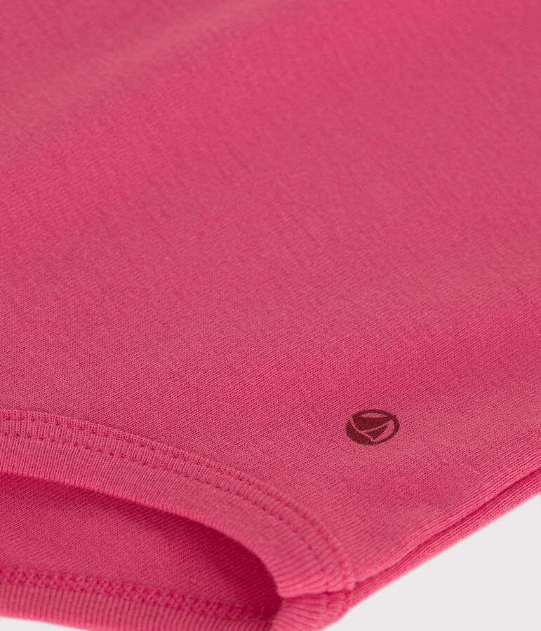 Babies' short-sleeved plain cotton body pink