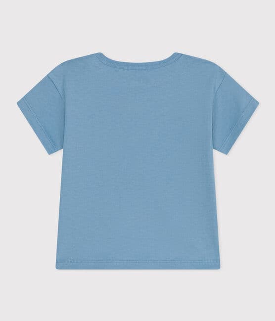 Babies' Plain Short-Sleeved Jersey T-Shirt AZUL blue
