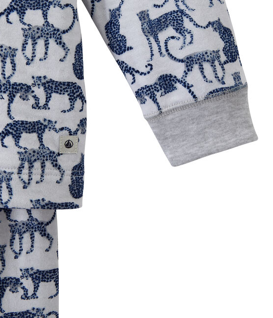 Boy's print double knit pyjamas ECUME white/MULTICO white