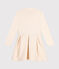 Girls' long-sleeved dress in two materials AVALANCHE Ecru