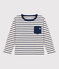 Boys' Long-Sleeved Cotton T-Shirt AVALANCHE white/MEDIEVAL