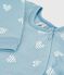 Babies' brushed fleece heart print pyjama suit green/white