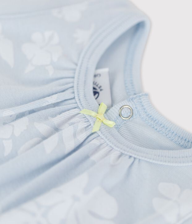 Babies' Hawaiian Themed Cotton Playsuit blue/white