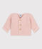 Babies' Moss Stitch Cotton Cardigan SALINE pink