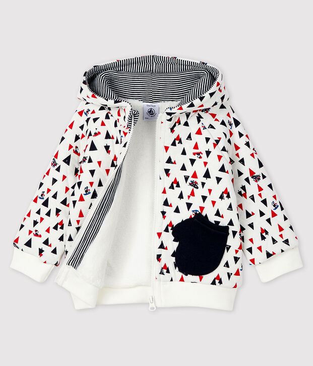 Baby boy's hooded sweatshirt white/multicolor