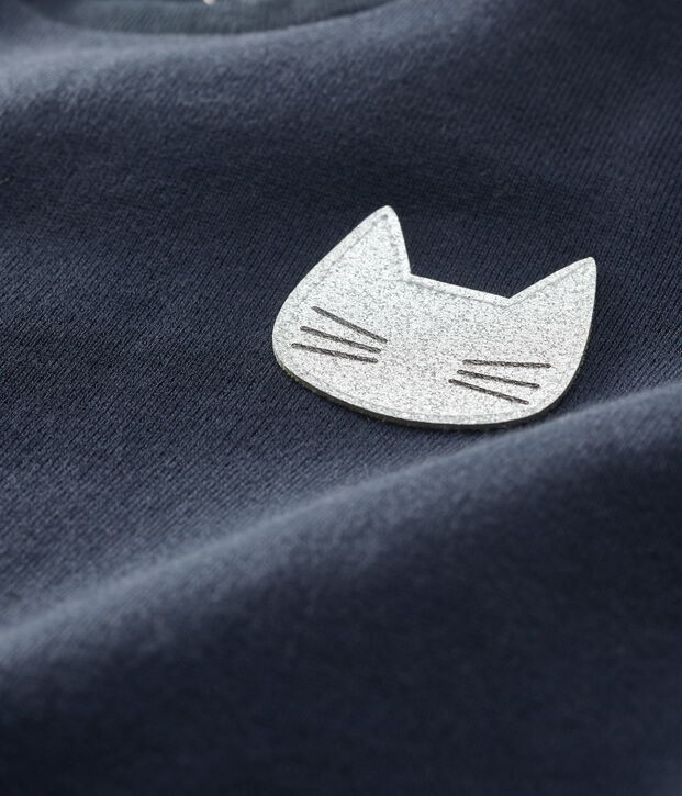 Baby girl's long-sleeved dress blue/white