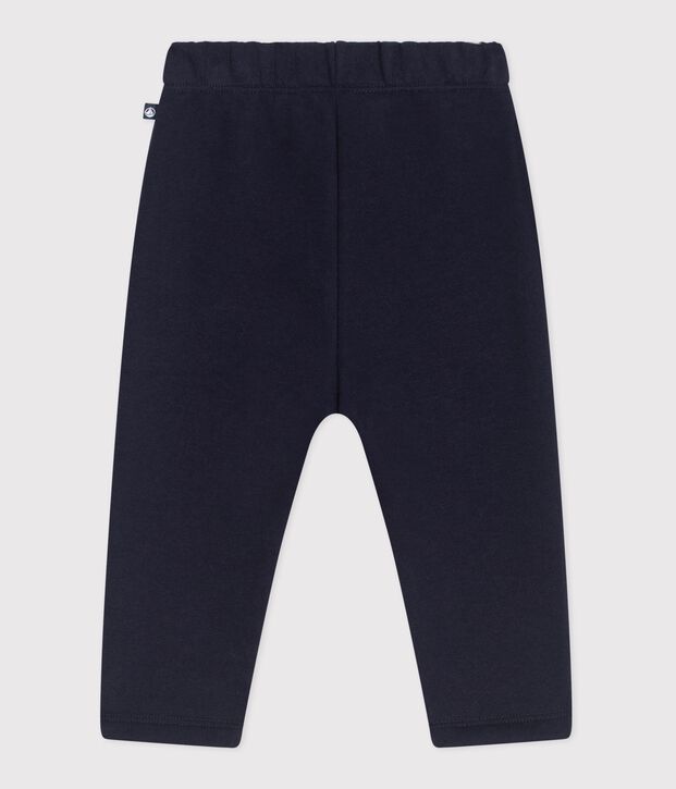 Babies' jogging bottoms in plain cotton blue