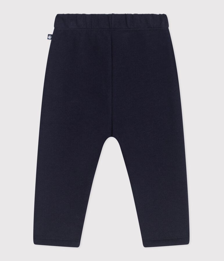 Babies' jogging bottoms in plain cotton blue