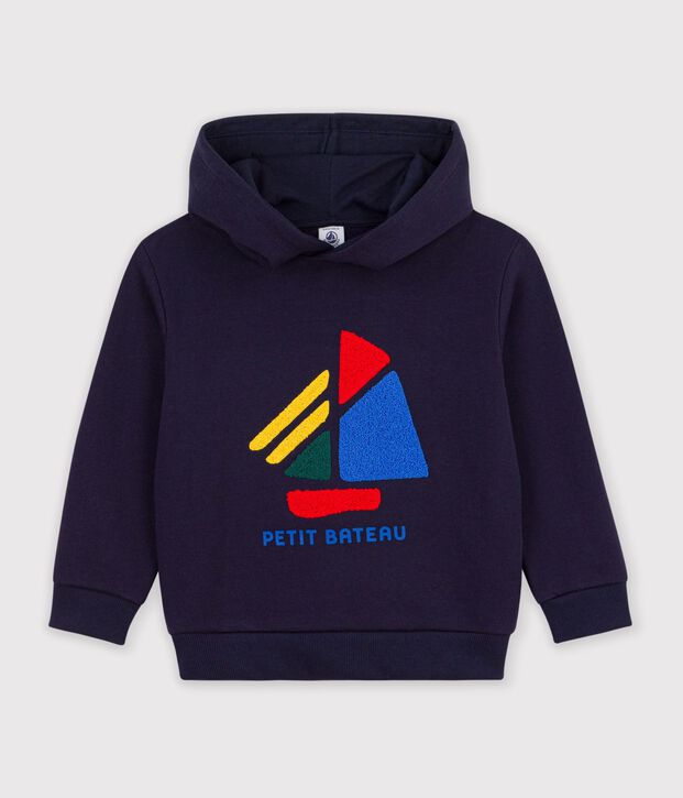 Children's cotton hoodie with a boat motif SMOKING