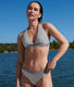 Women's two-piece stripy swimsuit