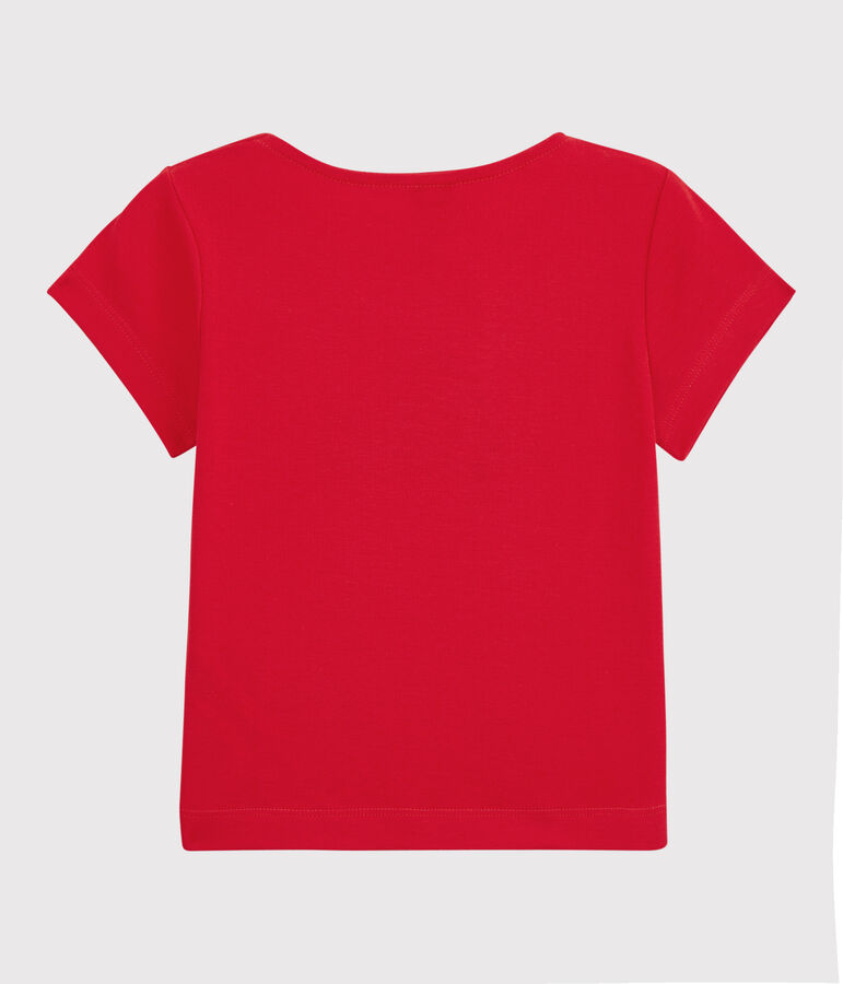 Girls' Short-Sleeved Organic Cotton T-Shirt red
