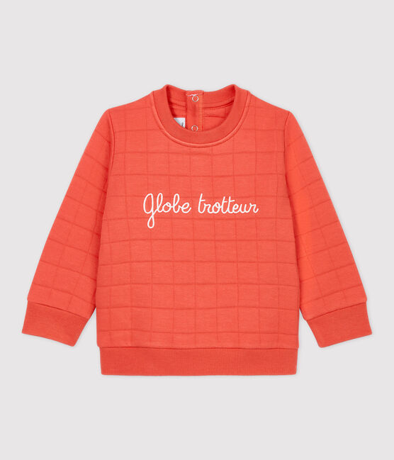 Babies' Organic Quilted Sweatshirt OURSIN orange