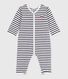 Babies' stripy printed cotton footless pyjama suit