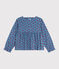 Children's long-sleeved printed corduroy blouse ADRIATIC blue/MULTICO
