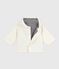 Babies' padded jacket in embroidered velour with a pinstriped lining MILK Ecru