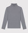 Women's Iconic Organic Cotton Polo Neck T-Shirt SMOKING blue/MARSHMALLOW white