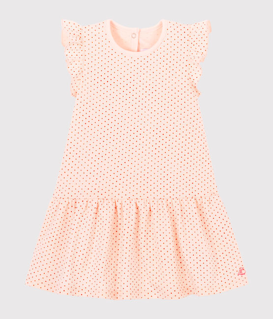 Baby girl's sleeveless knit dress FLEUR pink/COPPER pink