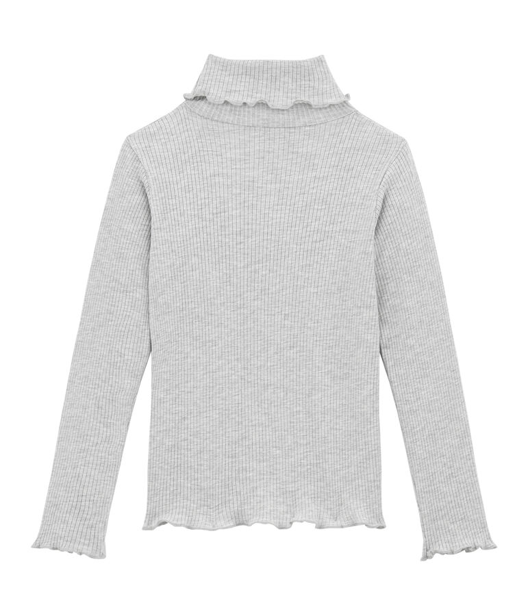 Long sleeved polo neck T-shirt BELUGA CHINE grey